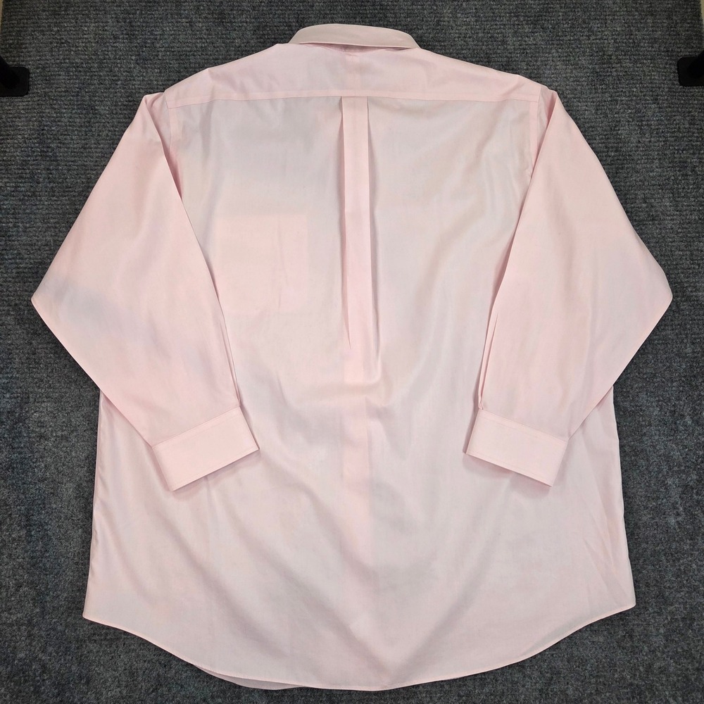 Paul Fredrick Mens 18.5 x 34 Classic Fit Pink Non-Iron Cotton Dress Shirt 1501 - Picture 3 of 6